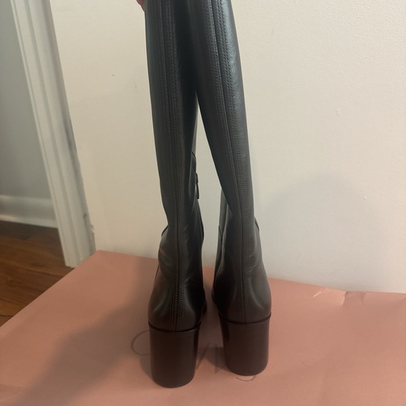 Franco Sarto Black Leather Heeled Boots - Picture 3 of 4